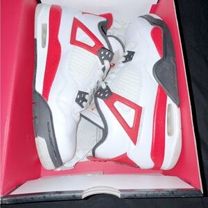 air jordan 4 retro (GS) white/fire red-black